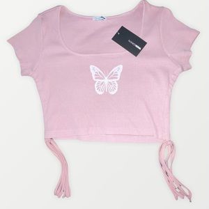 Fashion Nova My Little Butterfly Crop Top